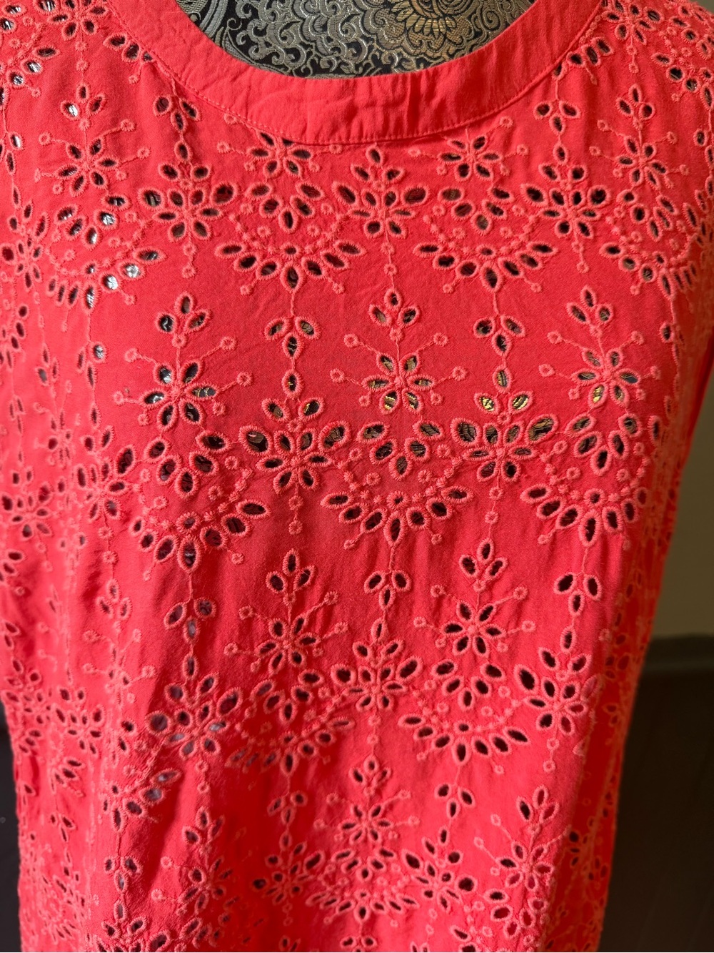 Democracy Red Eyelet Sleeveless Tank - Picture 2 of 8
